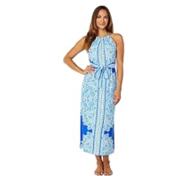 Lilly Pulitzer Bingham Midi Dress Turquoise Oasis Shell me you love me - Picture 5 of 5
